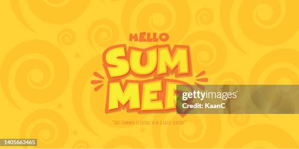 summer lettering. lettering composition of summer vacation on abstract background vector stock illustration - summer vacation logo stock illustrations