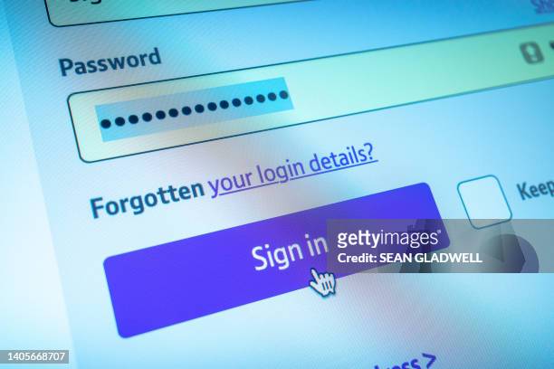 website sign in button - passwords stockfoto's en -beelden