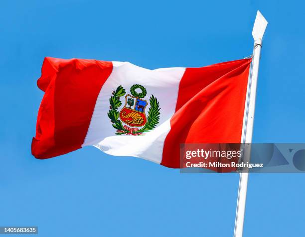 national flag of peru - inca flag foto e immagini stock