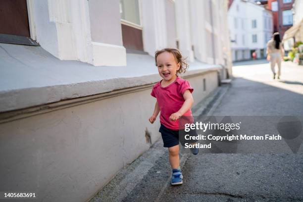 happy child on an adventure in kragerø - kragerø stock pictures, royalty-free photos & images
