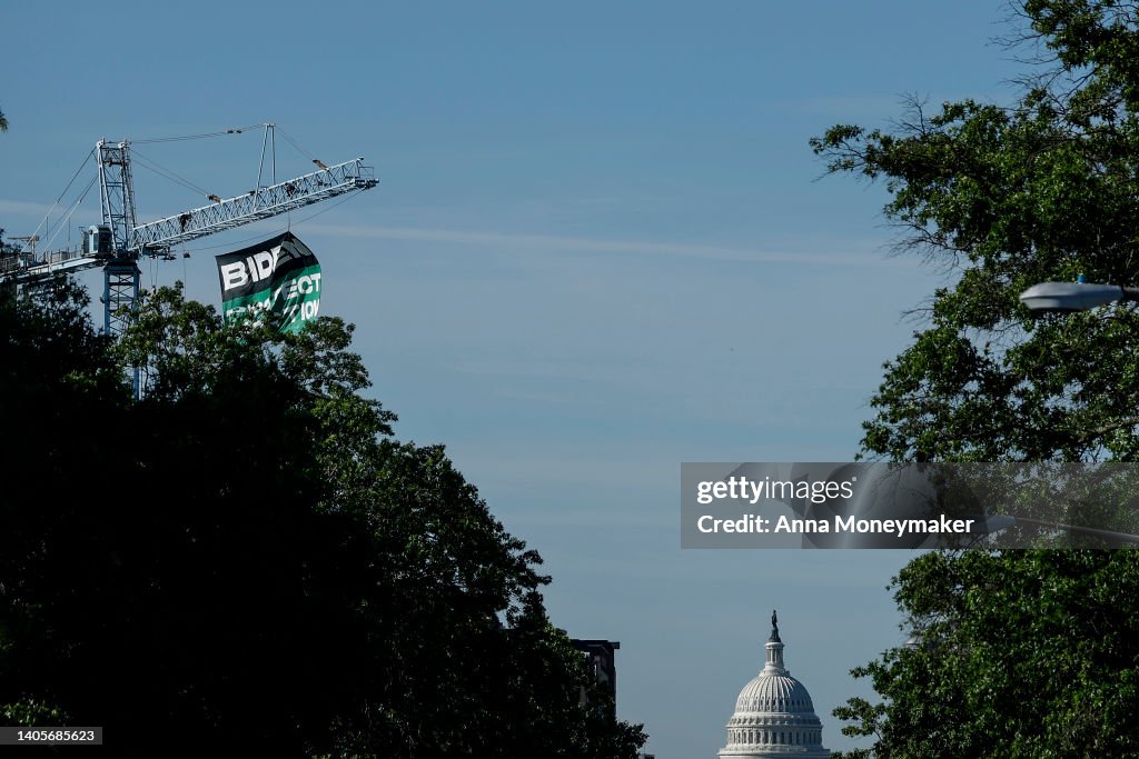 Abortion Rights Activists Unveil Protest Banner In D.C.