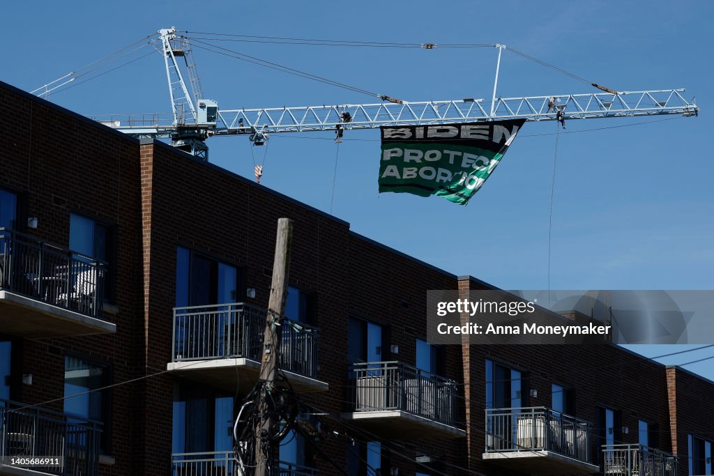 Abortion Rights Activists Unveil Protest Banner In D.C.