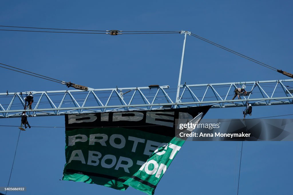 Abortion Rights Activists Unveil Protest Banner In D.C.