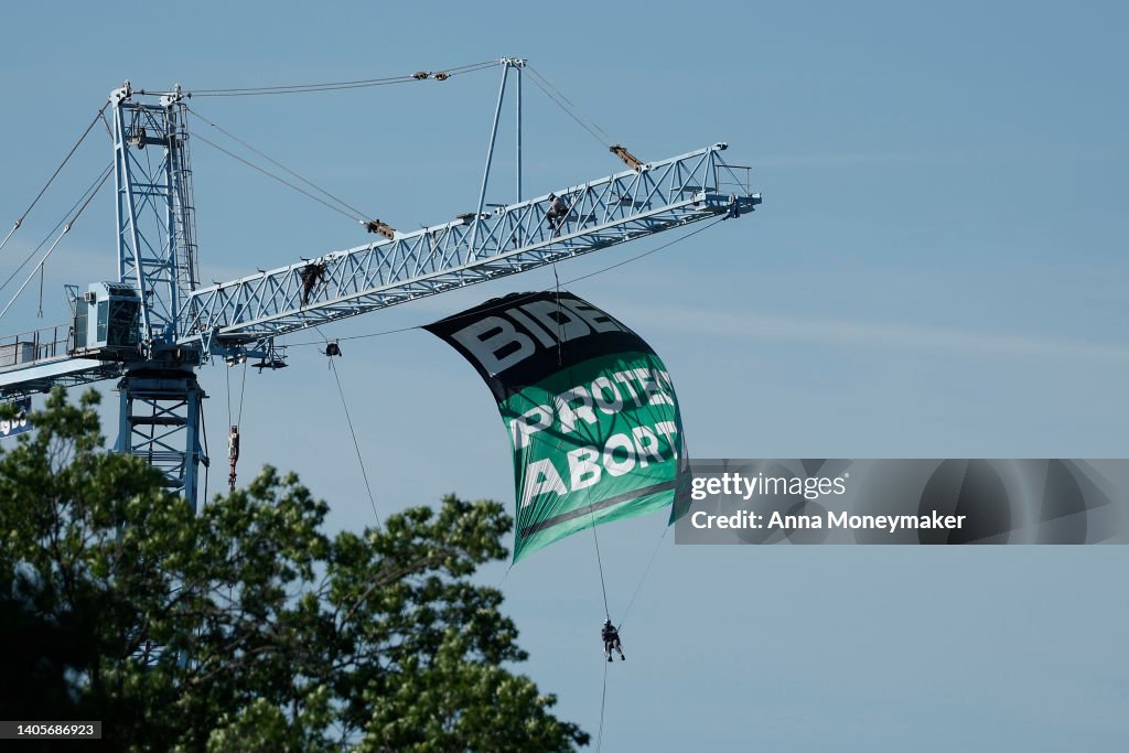 Abortion Rights Activists Unveil Protest Banner In D.C.