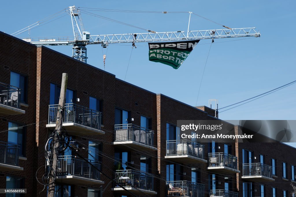 Abortion Rights Activists Unveil Protest Banner In D.C.
