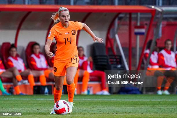 Jackie Groenen of The Netherlands Women during the Women WC Qualification match between Netherlands Women and Belarus Women at De Grolsch Veste on...