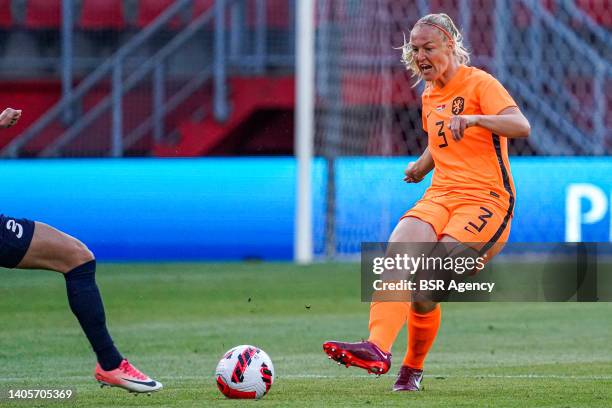 Stefanie van der Gragt of The Netherlands Women during the Women WC Qualification match between Netherlands Women and Belarus Women at De Grolsch...