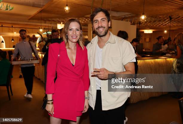 Jule Gölsdorf and Max Giesinger attend the CHIO 2022 - Media Night on June 28, 2022 in Aachen, Germany.