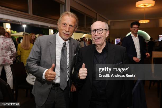 Christoph Daum and Reiner Calmund attend the CHIO 2022 - Media Night on June 28, 2022 in Aachen, Germany.