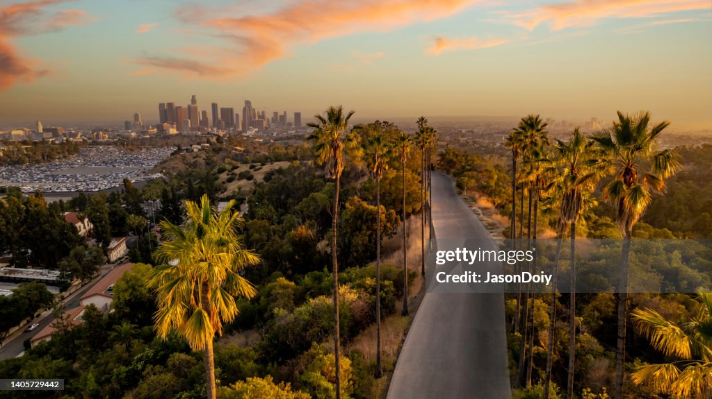 Downtown Los Angeles at Sunset