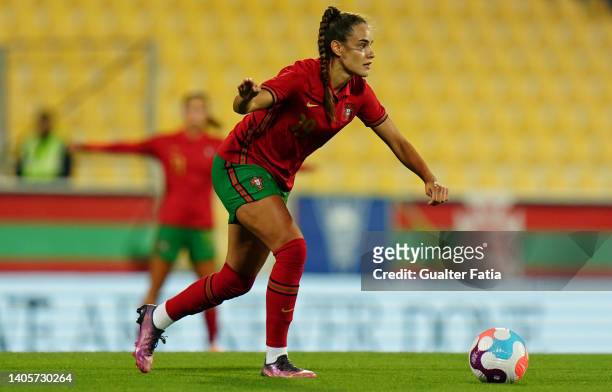 Diana Gomes of Portugal in action during the Women's International Friendly match between Portugal and Australia at Estadio Antonio Coimbra da Mota...