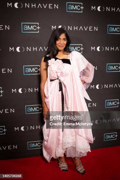 Amara Karan attends the AMC+ original series 'Moonhaven' premiere at The London West Hollywood at Beverly Hills on June 28, 2022 in West Hollywood,...