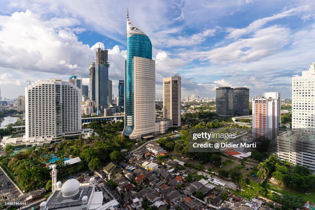 Aerial view of Jakarta business district, Indonesia