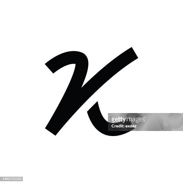 stockillustraties, clipart, cartoons en iconen met logo design with letter k - letter k
