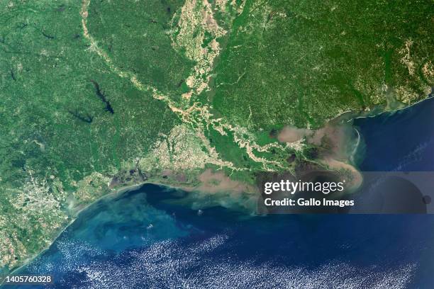 Satellite view of the Gulf Coast, USA.