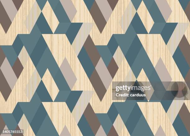 seamless abstract wood textured pattern - rhombus stock illustrations