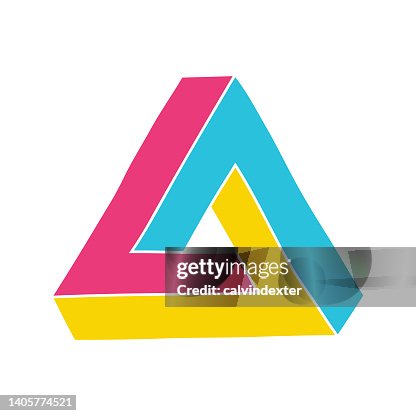 Penrose triangle impossible geometry hand drawing Penrose triangle impossible geometry hand drawing
