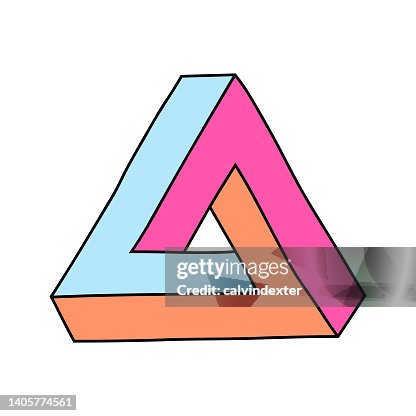 Penrose triangle impossible geometry hand drawing Penrose triangle impossible geometry hand drawing
