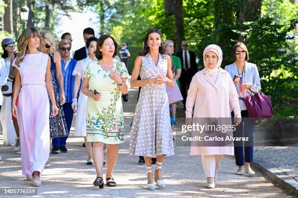 Begona Gomez, First Lady of Spain, Ingrid Schulerud, First Lady of Norway, Queen Letizia of Spain and Emine Erdoğan, First Lady of Turkey attend a...