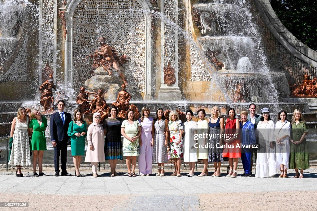 Queen Letizia Hosts Meeting With First Ladies During NATO Summit