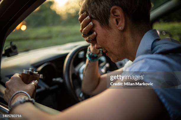 disaster, drunk driver behind the wheel - drinking and driving stock pictures, royalty-free photos & images