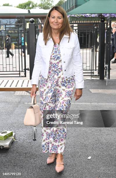 Carole Middleton attends Day Three of Wimbledon 2022 at the All England Lawn Tennis and Croquet Club on June 29, 2022 in London, England.