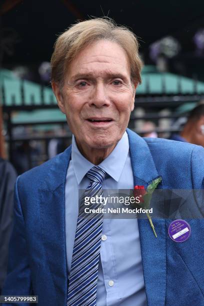 Cliff Richard arrives at All England Lawn Tennis and Croquet Club on June 29, 2022 in London, England.