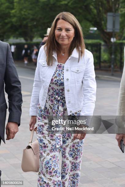 Carole Middleton arrives at All England Lawn Tennis and Croquet Club on June 29, 2022 in London, England.