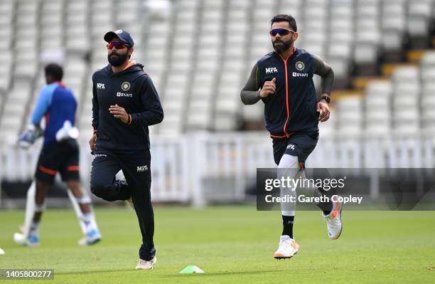 Virat Kohli of India warms up during a nets session at Edgbaston on June 29, 2022 in Birmingham, England.