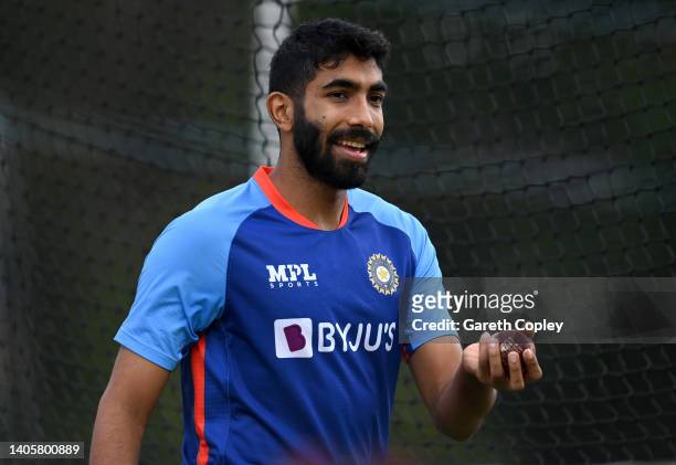 Jasprit Bumrah of India during a nets session at Edgbaston on June 29, 2022 in Birmingham, England.