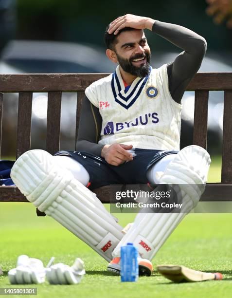 Virat Kohli of India waits to bat during a nets session at Edgbaston on June 29, 2022 in Birmingham, England.