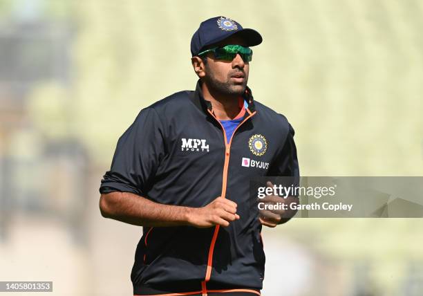 Ravichandran Ashwin of India during a nets session at Edgbaston on June 29, 2022 in Birmingham, England.