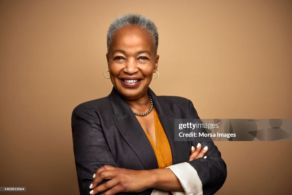 African American Mature Female CEO With Arms Crossed