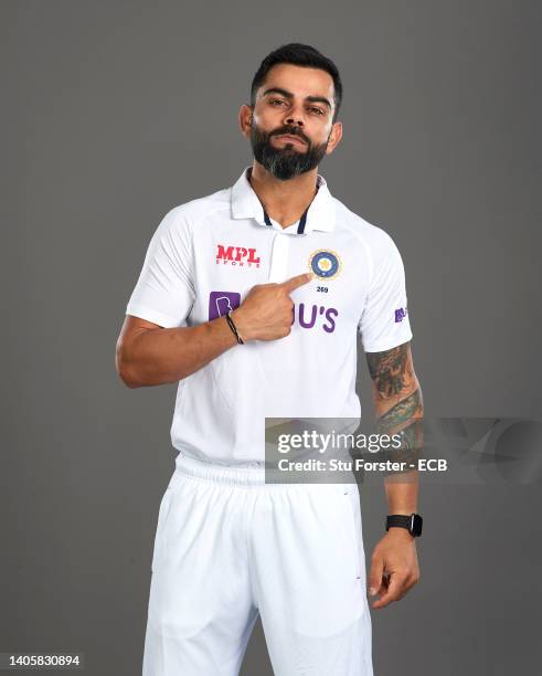 Virat Kohli of India poses during a portrait session at Edgbaston on June 29, 2022 in Birmingham, England.