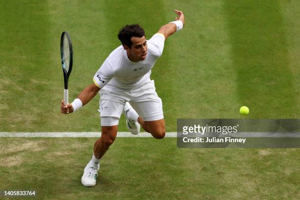 Jaume Munar of Spain plays a forehand against Cameron Norrie of Great Britain during their Men's Singles Second Round match on day three of The...