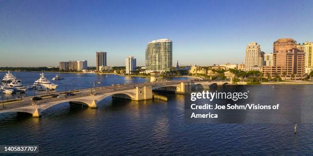 West Palm Beach skyline features Royal Park Draw Bridge, West Palm Beach, Florida.