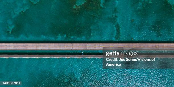 Aerial view of US Route 1 Overseas Highway to Key West, Florida.