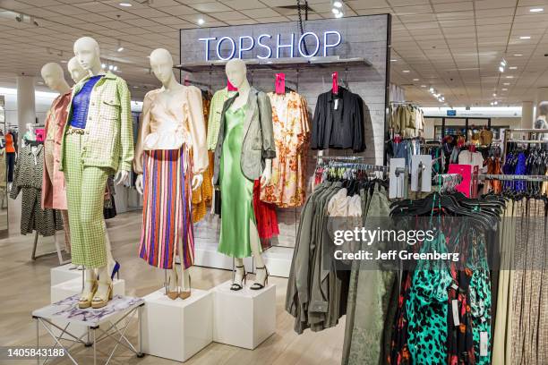 Miami, Florida, Coral Gables Shops at Merrick Park, Nordstrom Department Store with TopShop women's clothing retail display.