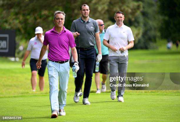 Actor, James Nesbitt, international footballers John O'Shea and Robbie Keane during the pro-am event prior to the Horizon Irish Open at Mount Juliet...