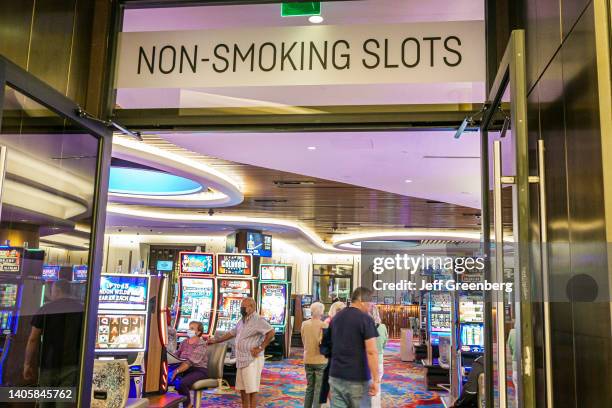 Hollywood, Florida, Seminole Tribe, Hard Rock Hotel & Casino, non-smoking slot machines and gambling area.