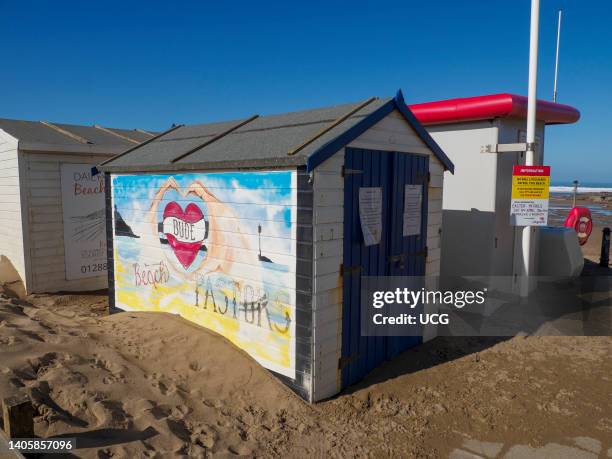Bude Methodist Church's Beach Pastors initiative store, Bude, Cornwall, UK .