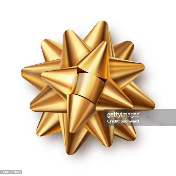 golden bow - gift bow stock illustrations