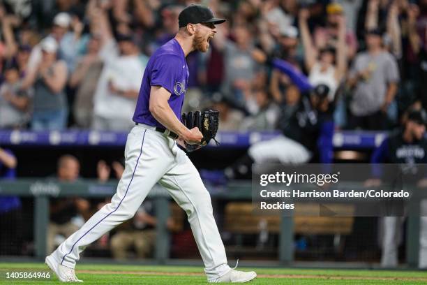 Chad Kuhl of the Colorado Rockies during the game against the Los Angeles Dodgers at Coors Field on June 27, 2022 in Denver, Colorado.