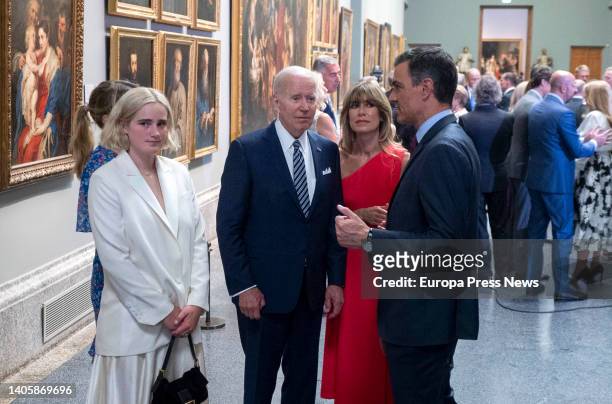 President Joe Biden's granddaughter, Maisy ; U.S. President Joe Biden and Prime Minister Pedro Sanchez talk upon arrival at the informal...