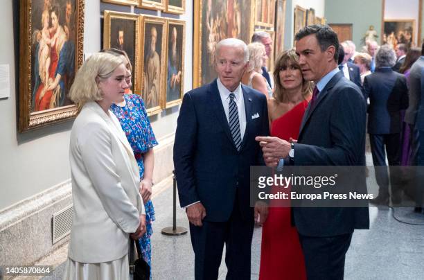 President Joe Biden's granddaughter, Maisy ; U.S. President Joe Biden and Prime Minister Pedro Sanchez talk upon arrival at the informal...