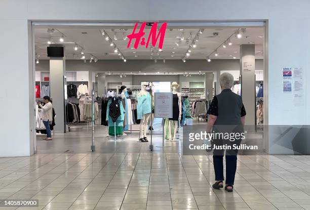 Customer enters an H&M store at Hillsdale Mall on June 29, 2022 in San Mateo, California. Swedish fashion retailer H&M reported a 17 percent jump in...