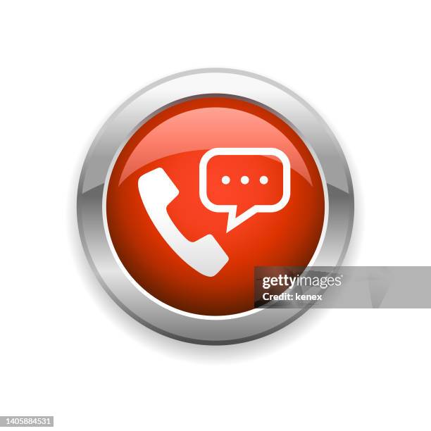 hochglanzsymbol für telefon- und nachrichtenkommunikation - telefonhörer stock-grafiken, -clipart, -cartoons und -symbole