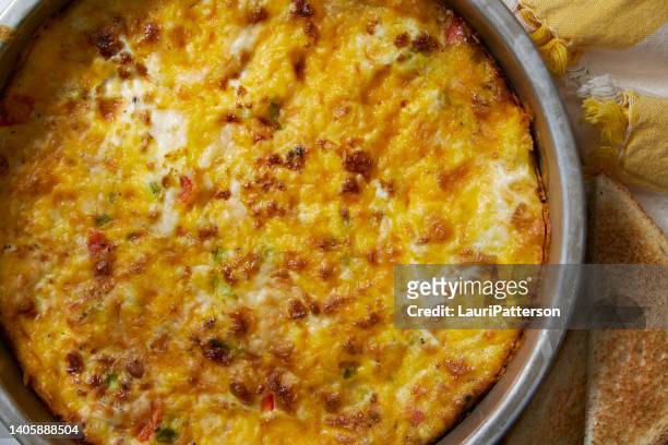 crustless sausage and peppers quiche - frittata stock pictures, royalty-free photos & images
