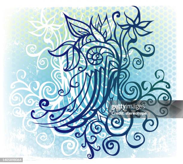 elemental decor - alpine garden stock illustrations