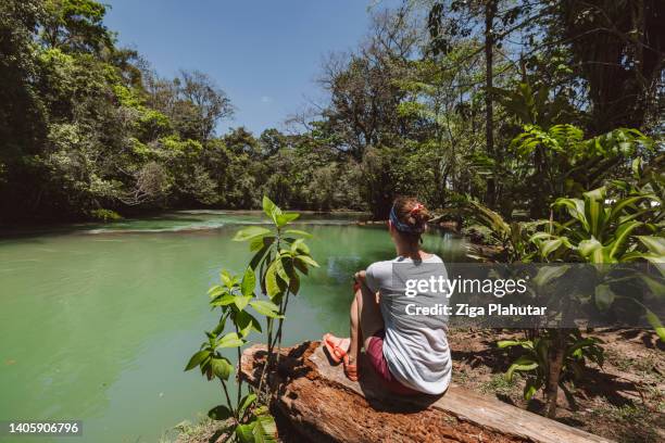 meditating in nature - chiapas stock pictures, royalty-free photos & images